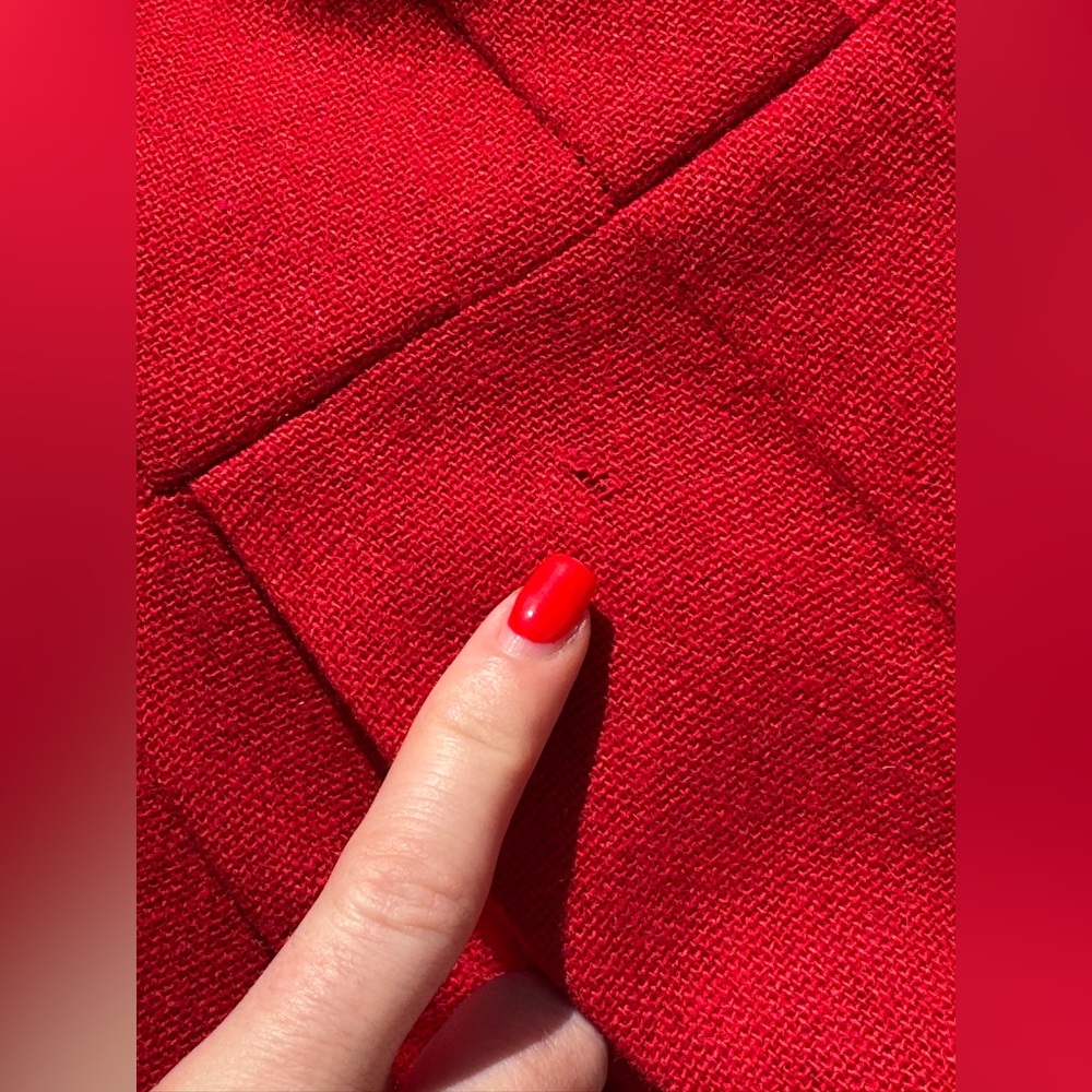 50s Vintage Red Knit Wiggle Dress with Long Sleeves - Picture 7 of 11